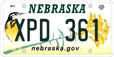 NE license plate XPD361