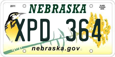 NE license plate XPD364