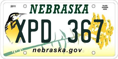 NE license plate XPD367