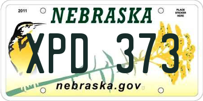 NE license plate XPD373