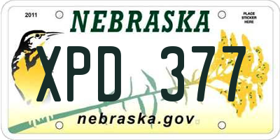 NE license plate XPD377