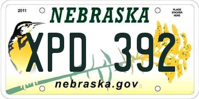 NE license plate XPD392