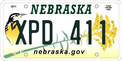 NE license plate XPD411
