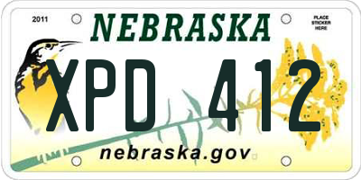NE license plate XPD412