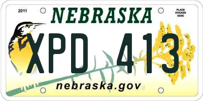 NE license plate XPD413