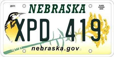 NE license plate XPD419