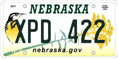 NE license plate XPD422