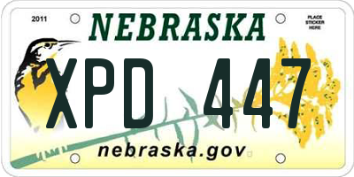 NE license plate XPD447