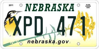 NE license plate XPD471