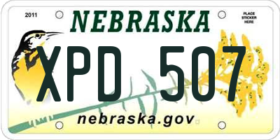 NE license plate XPD507