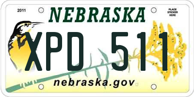 NE license plate XPD511
