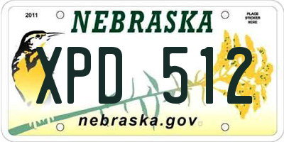 NE license plate XPD512