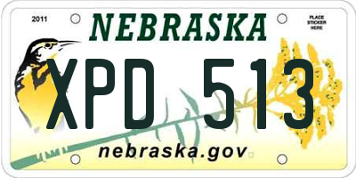 NE license plate XPD513