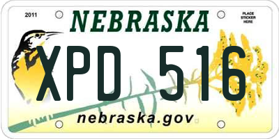 NE license plate XPD516