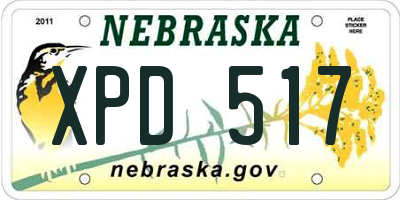 NE license plate XPD517