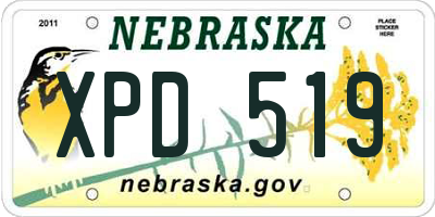 NE license plate XPD519