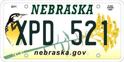 NE license plate XPD521