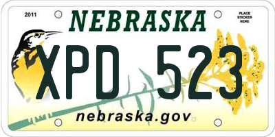 NE license plate XPD523