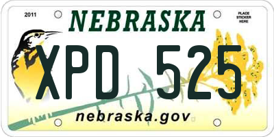 NE license plate XPD525