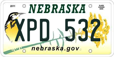 NE license plate XPD532