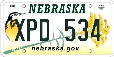 NE license plate XPD534
