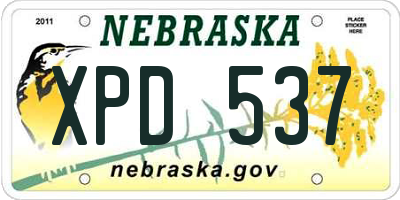 NE license plate XPD537