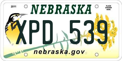 NE license plate XPD539