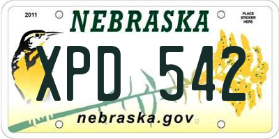 NE license plate XPD542
