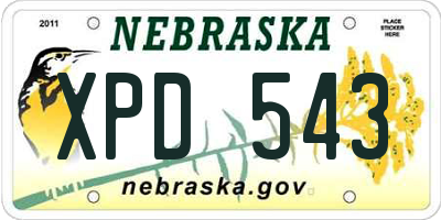 NE license plate XPD543