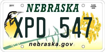 NE license plate XPD547