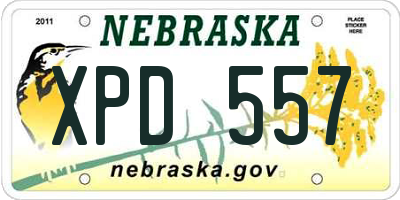 NE license plate XPD557