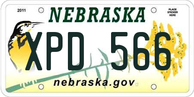 NE license plate XPD566