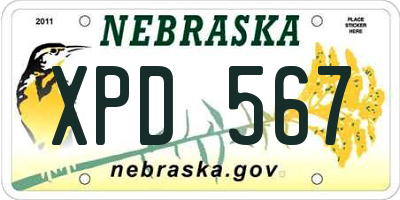 NE license plate XPD567