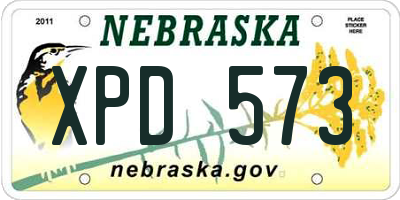 NE license plate XPD573