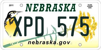 NE license plate XPD575