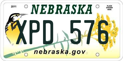 NE license plate XPD576