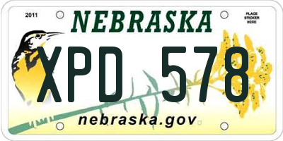 NE license plate XPD578