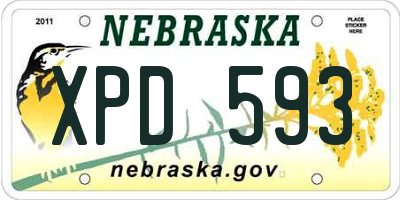 NE license plate XPD593