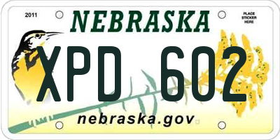 NE license plate XPD602