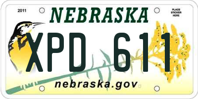 NE license plate XPD611