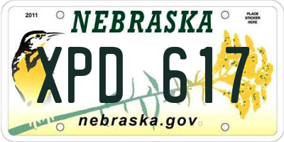 NE license plate XPD617