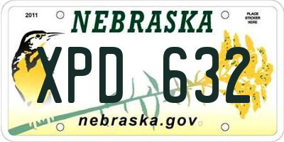 NE license plate XPD632