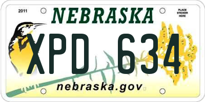 NE license plate XPD634