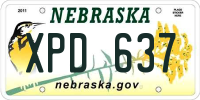 NE license plate XPD637