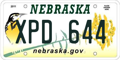 NE license plate XPD644