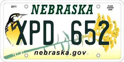 NE license plate XPD652