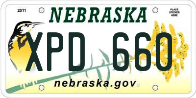 NE license plate XPD660
