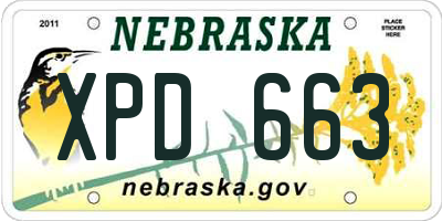 NE license plate XPD663