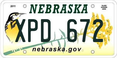 NE license plate XPD672
