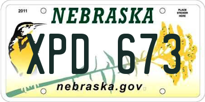 NE license plate XPD673